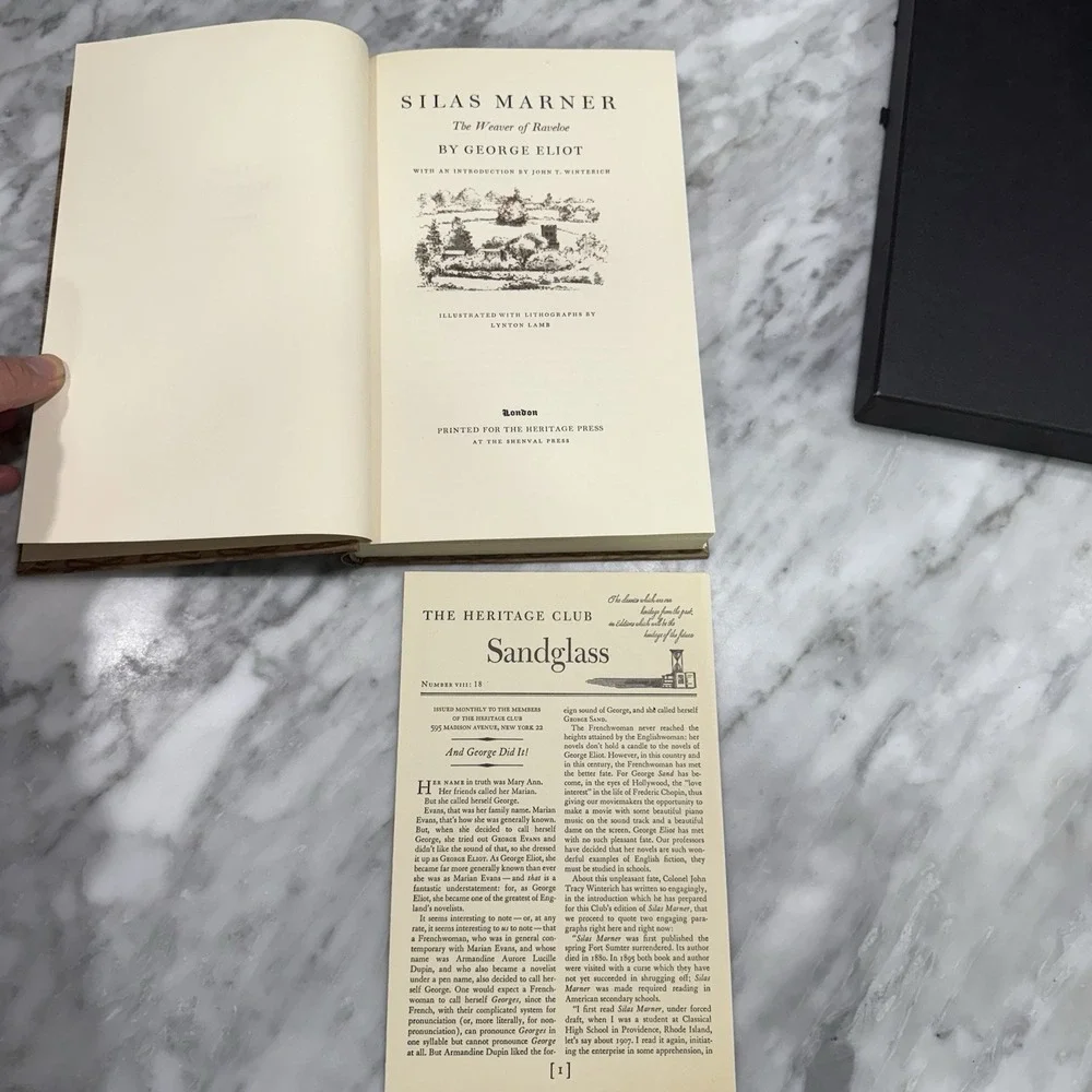 Lot of 2 Heritage Club George Eliot MillFloss Silas Marner w/ Slipcase/Sandglass